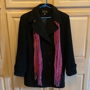 Braetan black wool coat size large